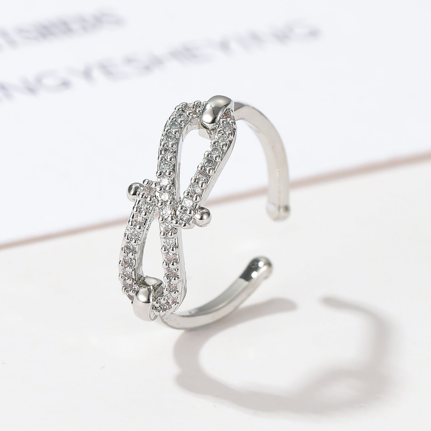 Wholesale  Bow Rope Lock Ring  Stacked Three-Dimensional Finger Ring