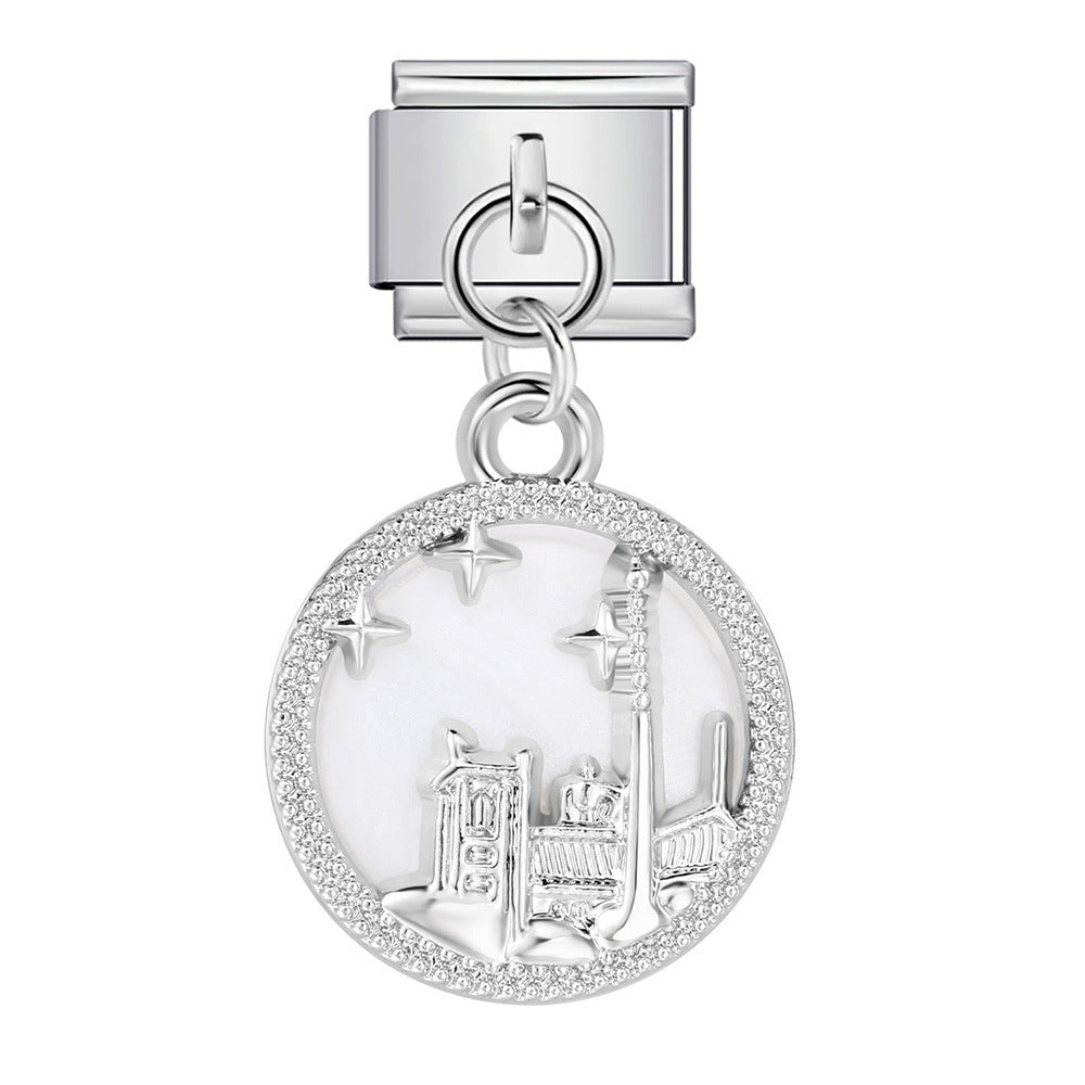 Wholesale   Italian Charm Bracelet 9mm DIY Single Hook Creative Stainless Steel Composable Bracelet