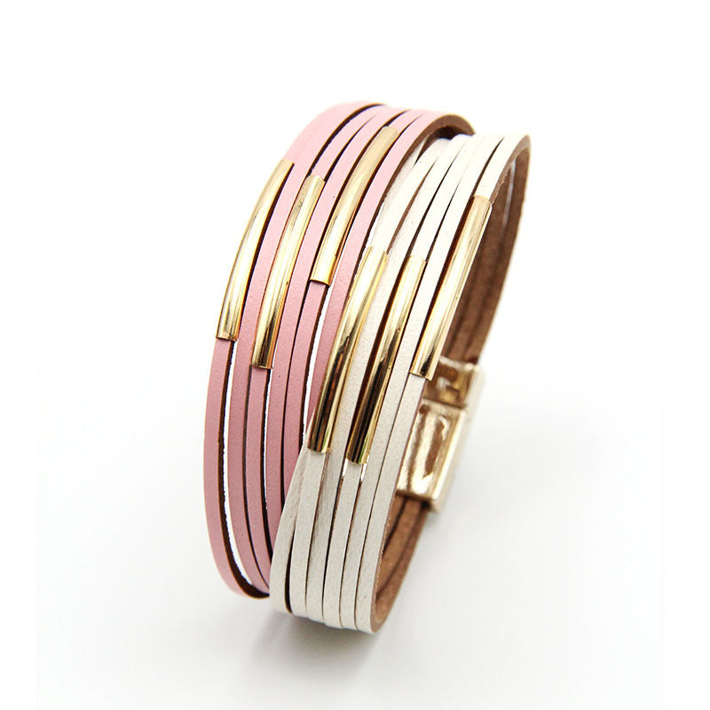 Wholesale multi-layer woven leather bracelet