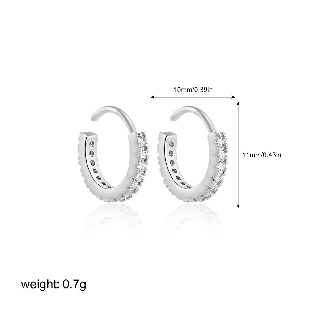 Wholesale Stainless steel 18K gold zircon titanium steel mini stud earrings