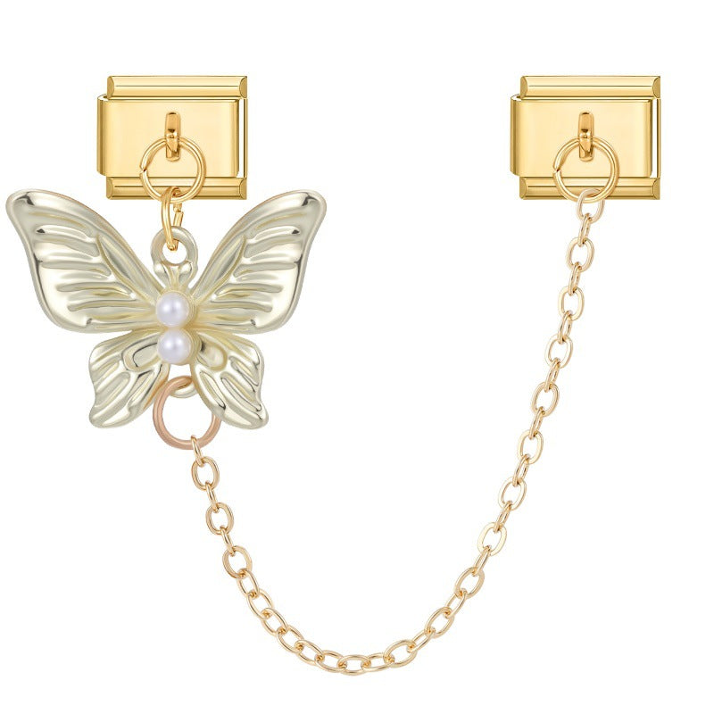 Wholesale Italian Charm Bracelet 9mm DIY Splicing Double Pendant Stainless Steel Composable Bracelet