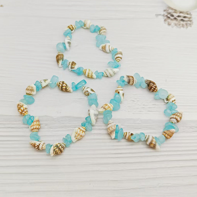 Wholesale Natural Stone Shell Bead Bracelet Quartz Amethyst Strawberry Crystal Gift