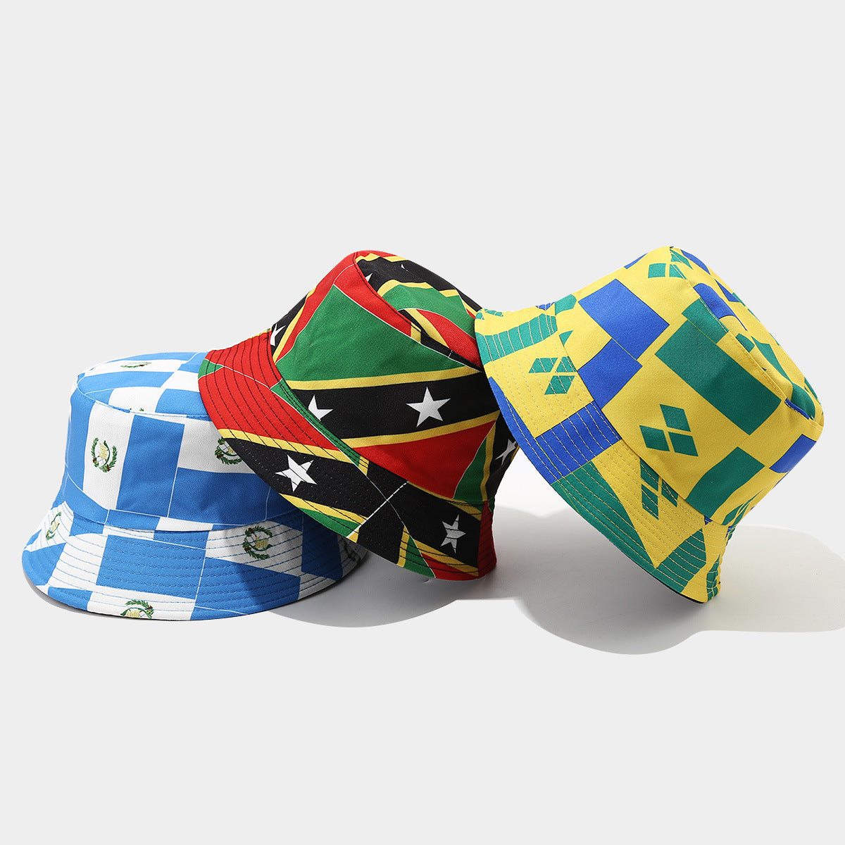 Wholesale  world cup national flag pattern double-sided fisherman hat