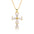 Wholesale Pearl zircon cross necklace  light luxury personalized colorful  necklace