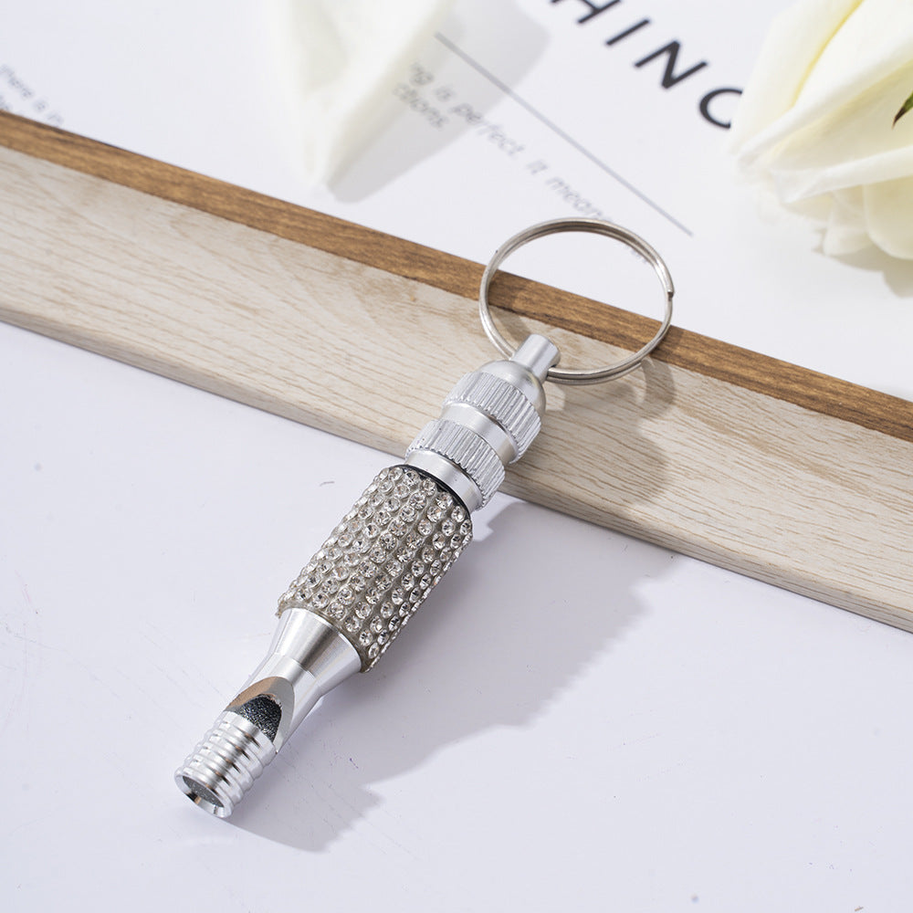 Wholesale Rhinestone Aluminum Whistle Outdoor Keychain ACC-KC-ZhiYa033