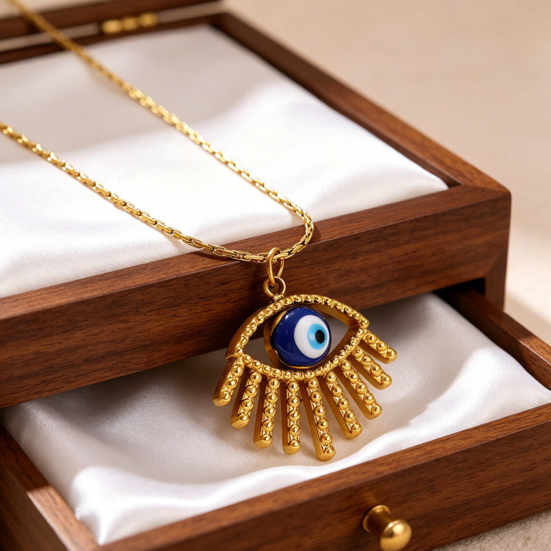 Wholesale Fashion Evil Eye Open Ring Adjustable Stainless Steel Turkish Blue Eye Jewelry Accessory