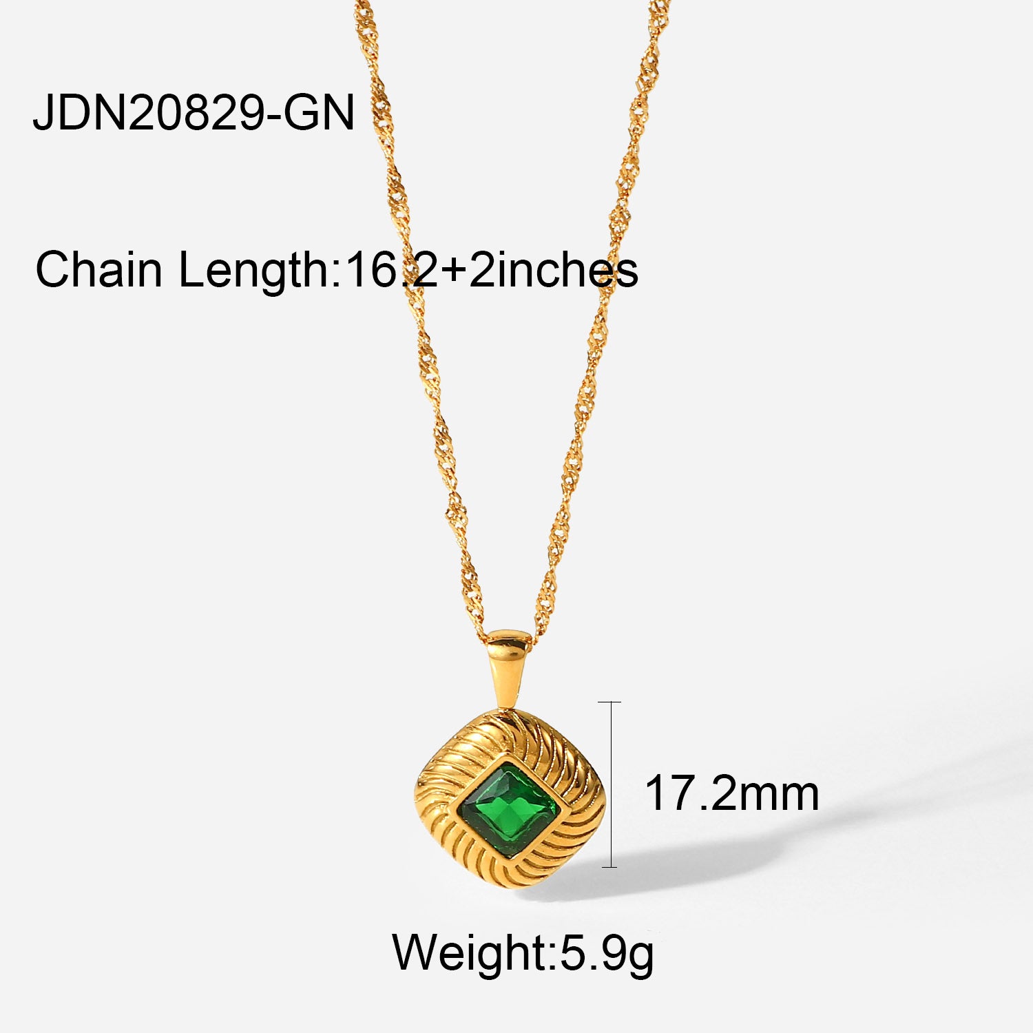 Wholesale Vintage Green Zircon Series Stainless Steel Necklace Earrings Bracelet Ring ACC-RS-JieDing003