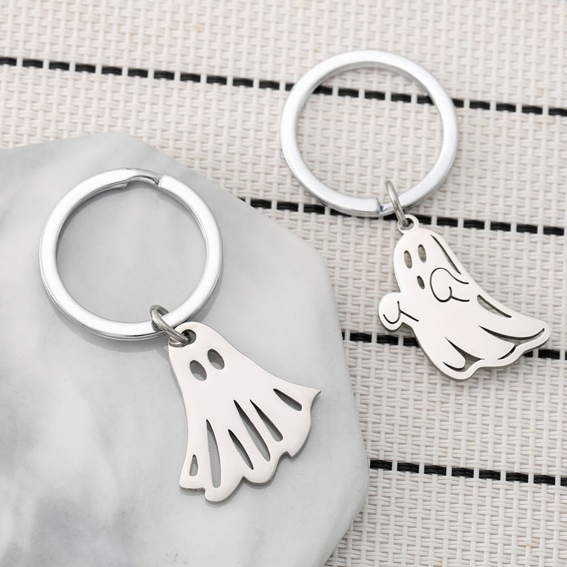 Wholesale Halloween Cute Cartoon Ghost Stainless Steel Keychains ACC-KC-JinZhu015