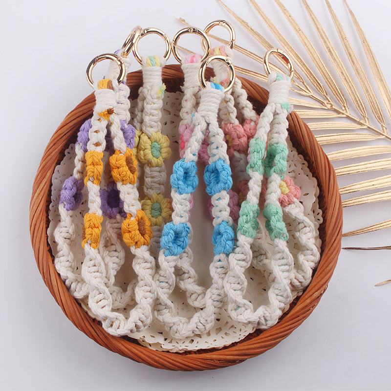 Wholesale Handwoven Daisy Lanyard Keychain ACC-KC-GuangTian058