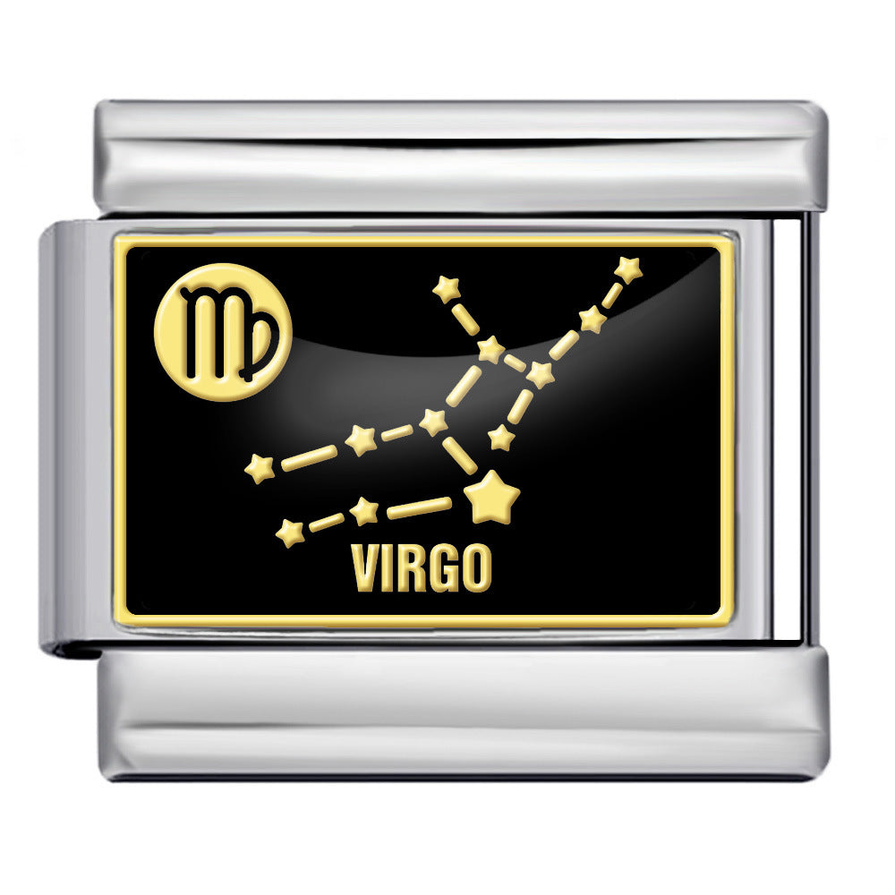 Wholesale  Italian module 12 constellations titanium steel welding DIY  bracelet