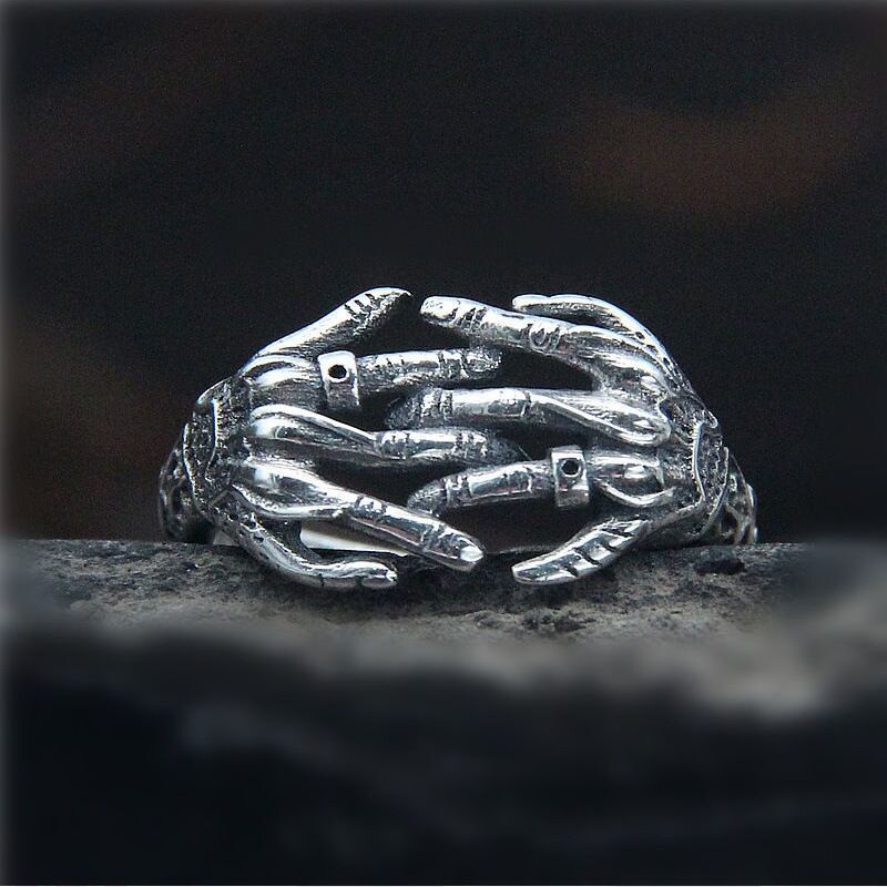 Wholesale  Personality Power Hand with Ten Fingers Closed Devil's Finger Ring