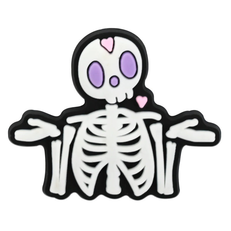 Wholesale Random 100pcs  skull cartoon clogs  PVC Soft Rubber Shoe Buckle Decoration