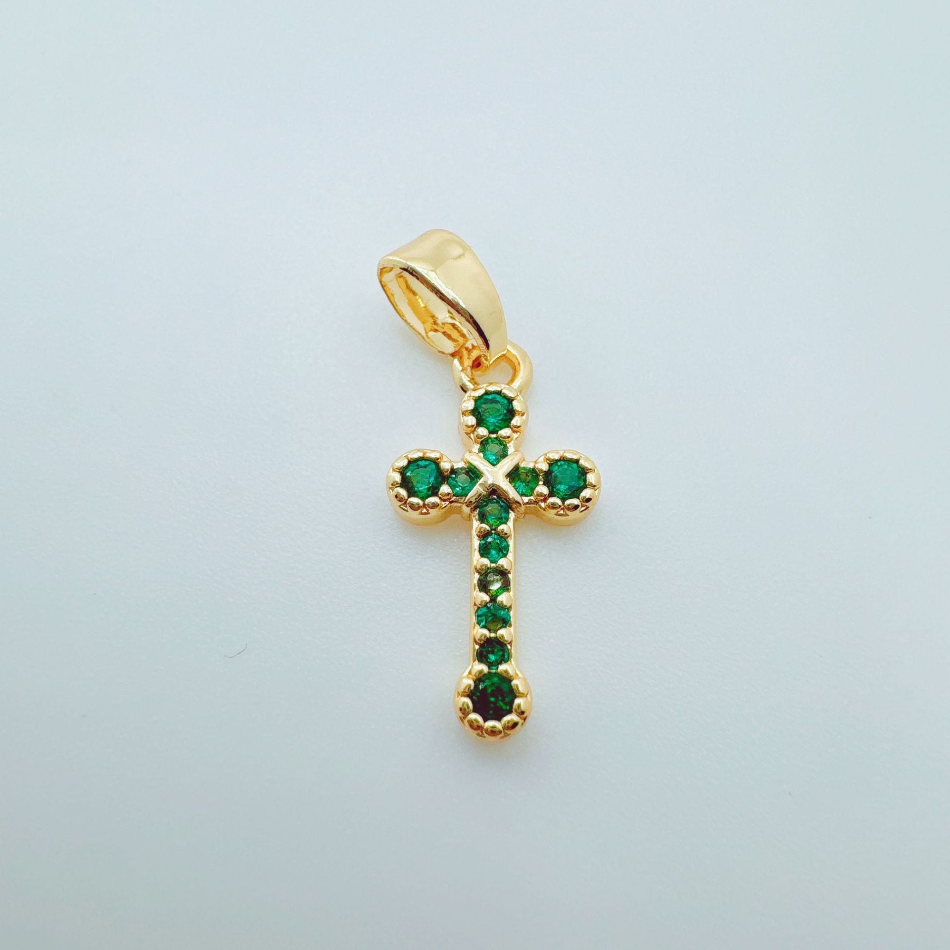 Wholesale =Micro-set Zircon Cross Pendant Necklace Copper Electroplated Fashion Accessory