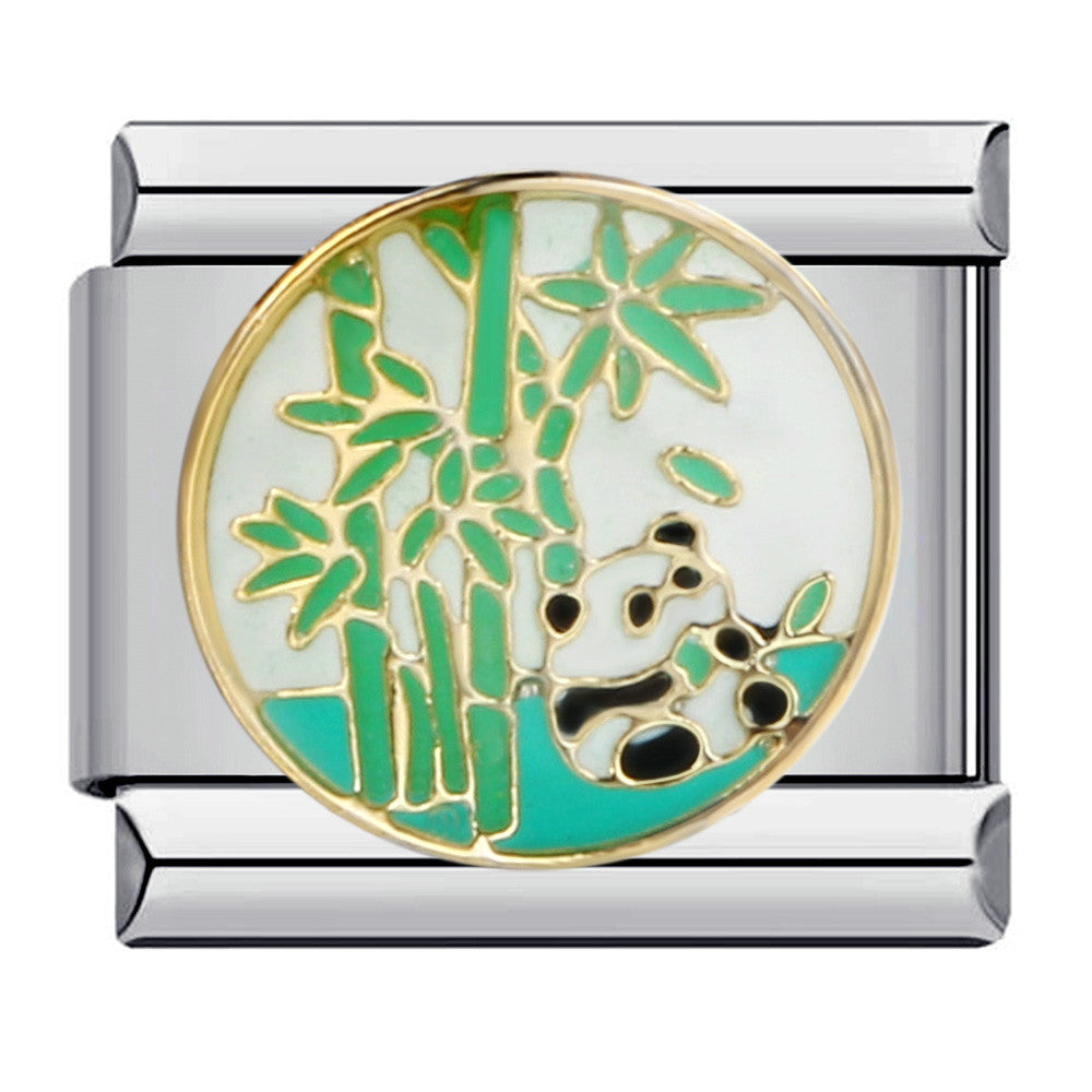 Wholesale Titanium Steel Gold Plated Oil Drop DIY Italian Module Bracelet Italian Charm