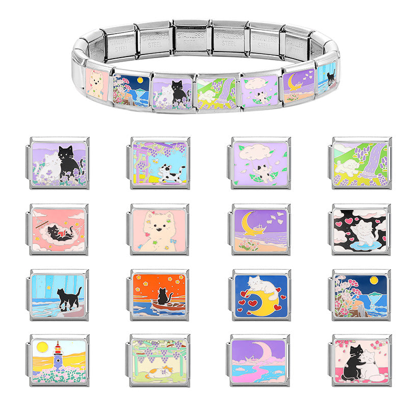 Wholesale Italian modular bracelet cartoon pet DIY
