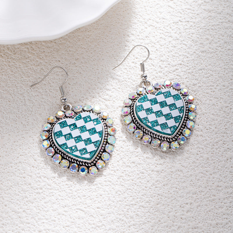 Wholesale Zinc Alloy Turquoise Inlaid Earrings Bohemian Leopard Print Fashion Jewelry for Women