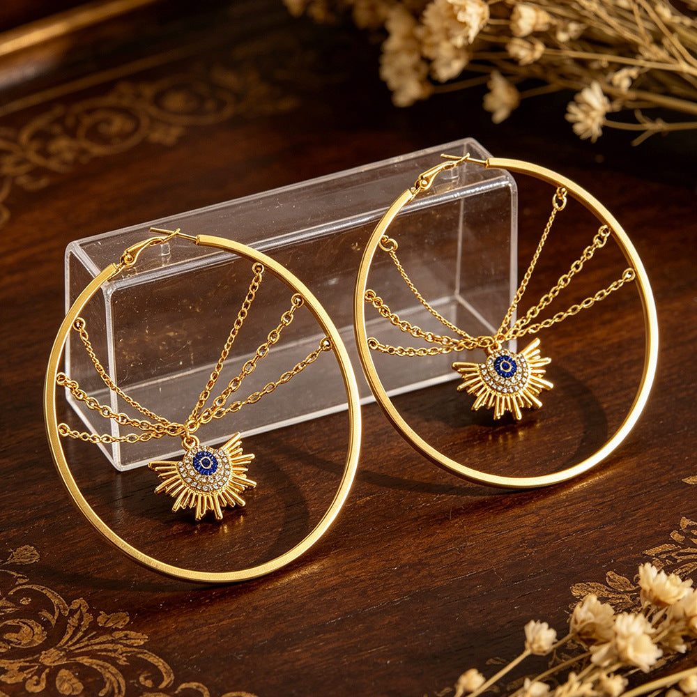 Wholesale Evil Eye Star Hoop Earrings - Fashion Jewelry for Boutique Resale
