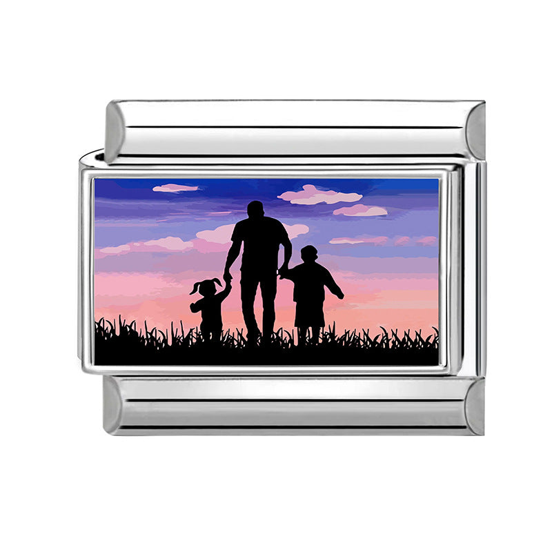 Wholesale Italian-Style DIY Bracelet Kit,  Stainless Steel Printed Modular Jewelry,  Fashion Accessory for Resale
