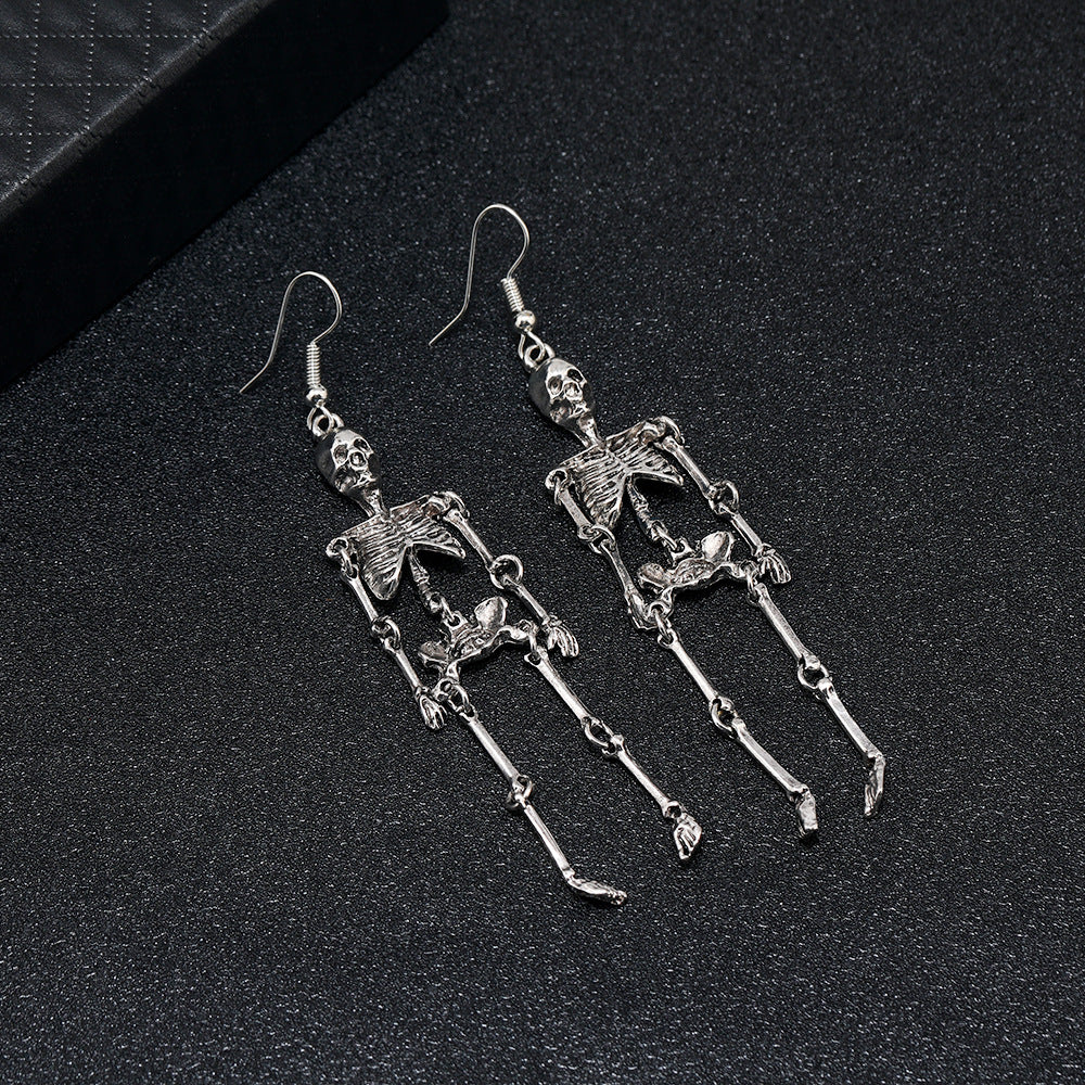Wholesale Punk Skull Earrings Alloy Electroplated Unisex Boutique Resale Jewelry Accessory