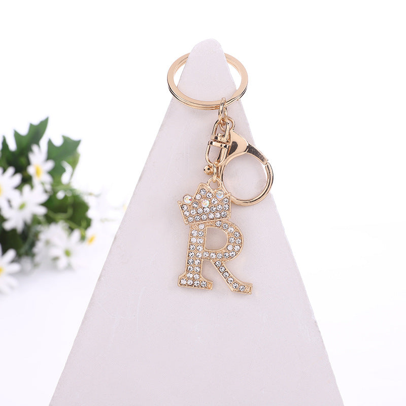 Wholesale Zinc Alloy Rhinestone Letter Keychain ACC-KC-YuanFei003