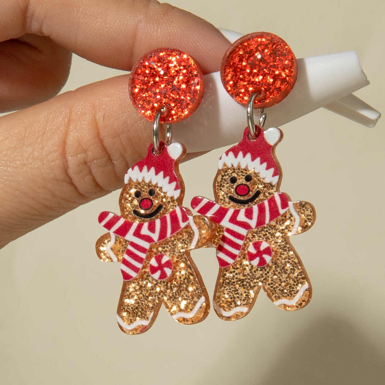 Wholesale Christmas   sequined acrylic earrings