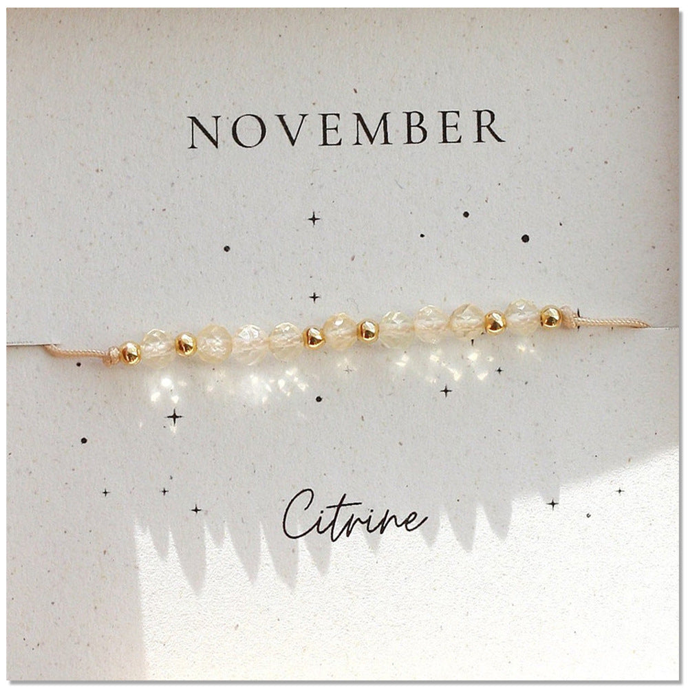 Wholesale month birthday natural stone mixed wear copper beads bracelet