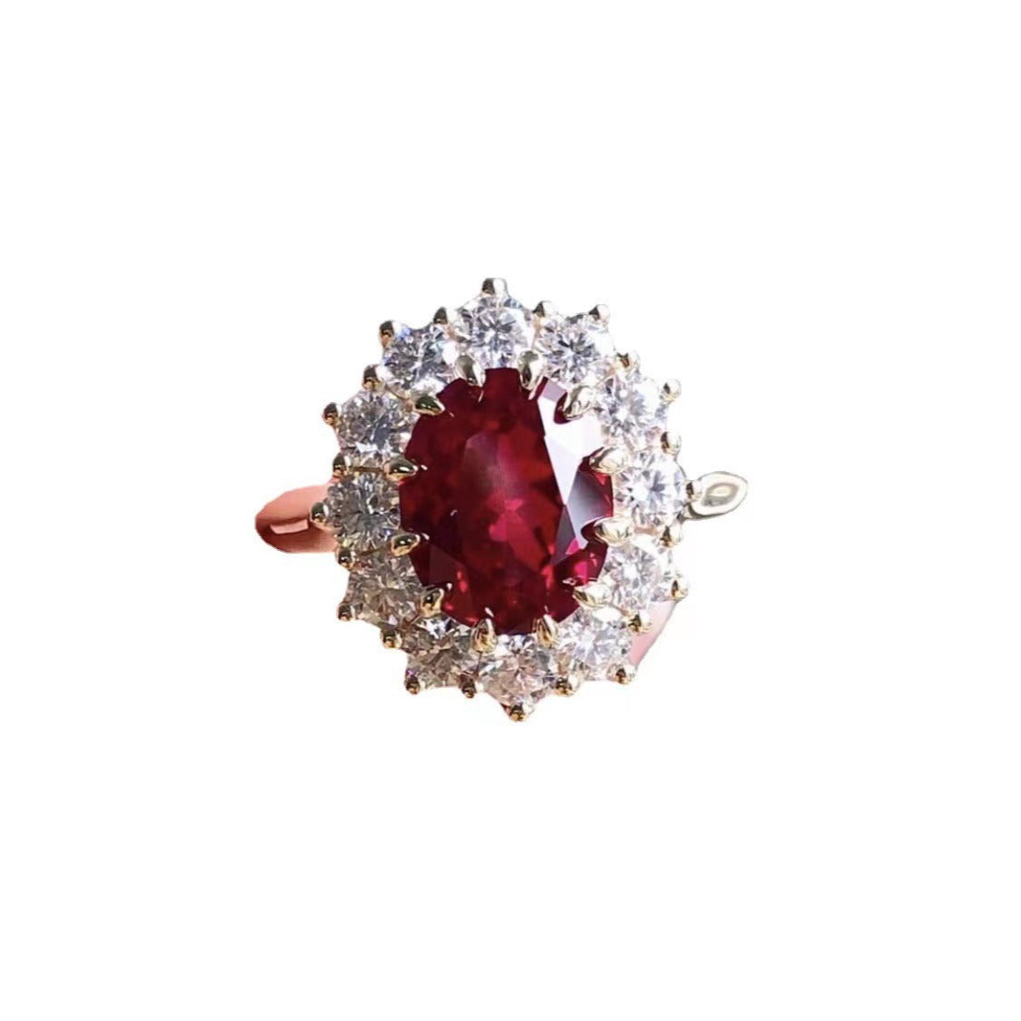 Wholesale  Light Luxury Ruby-like Ring Fashionable Atmospheric Lace Diamond Ring