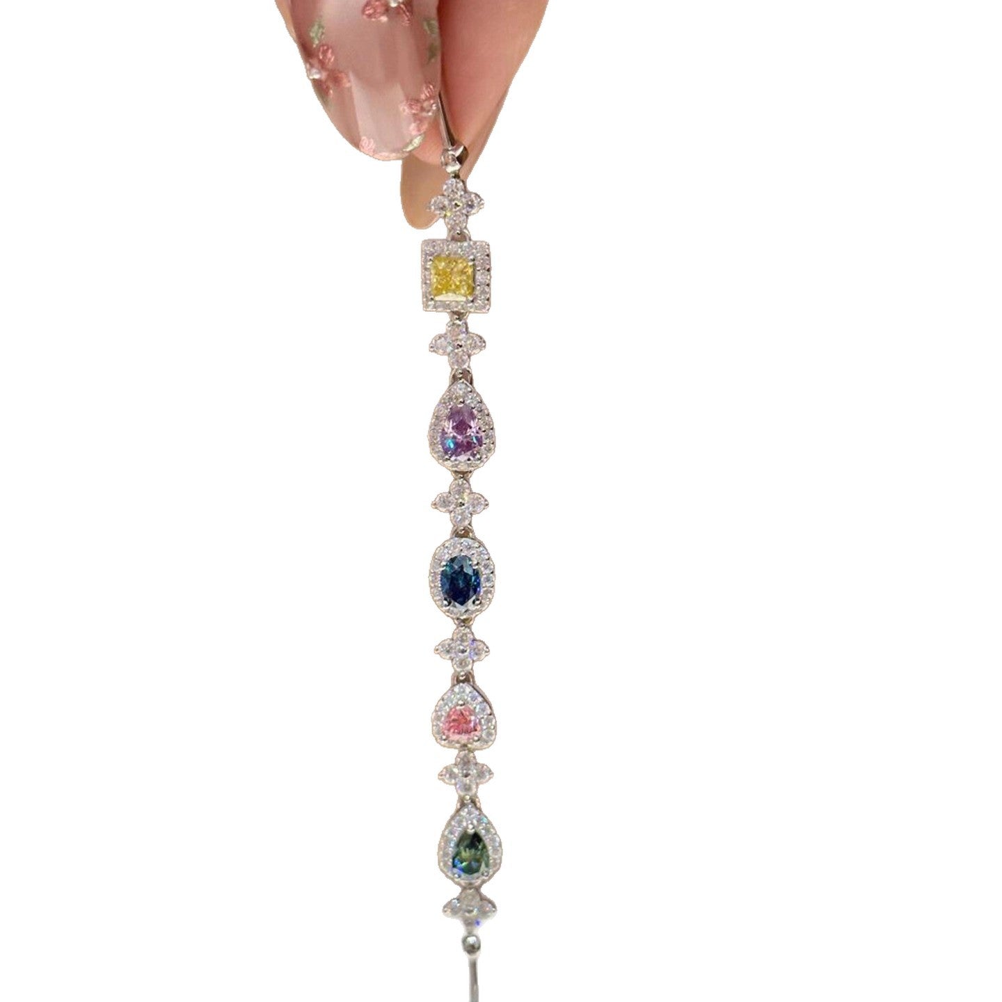 Wholesale Colorful Sparkle Drop Glass Bracelet Stylish Women' s Jewelry Accessory Boutique Resale