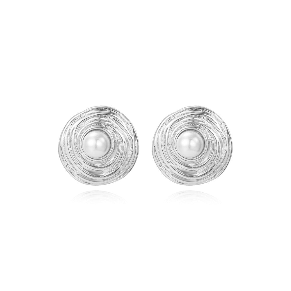 Wholesale  Plated 18K Gold Threaded Light  Pearl Earrings