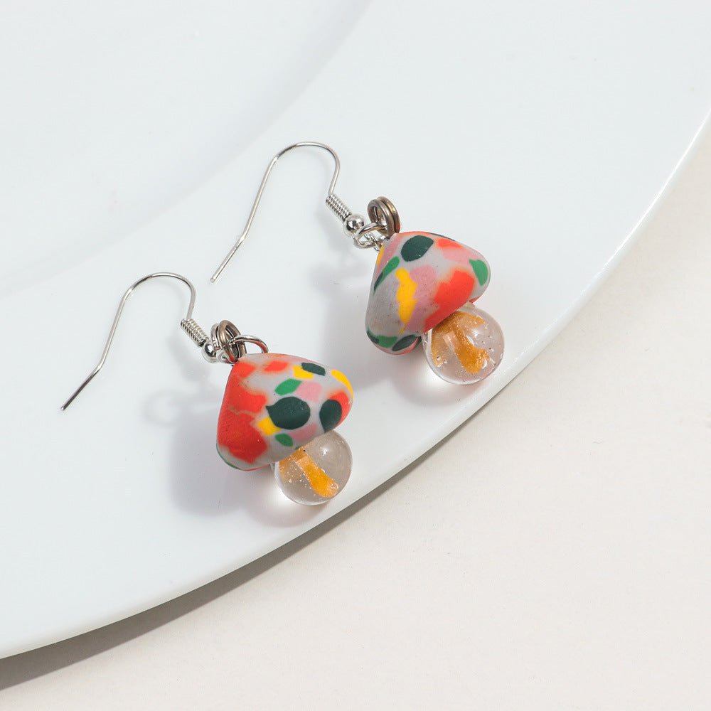 Wholesale Personalized Pastoral Style Soft  Mushroom Earrings