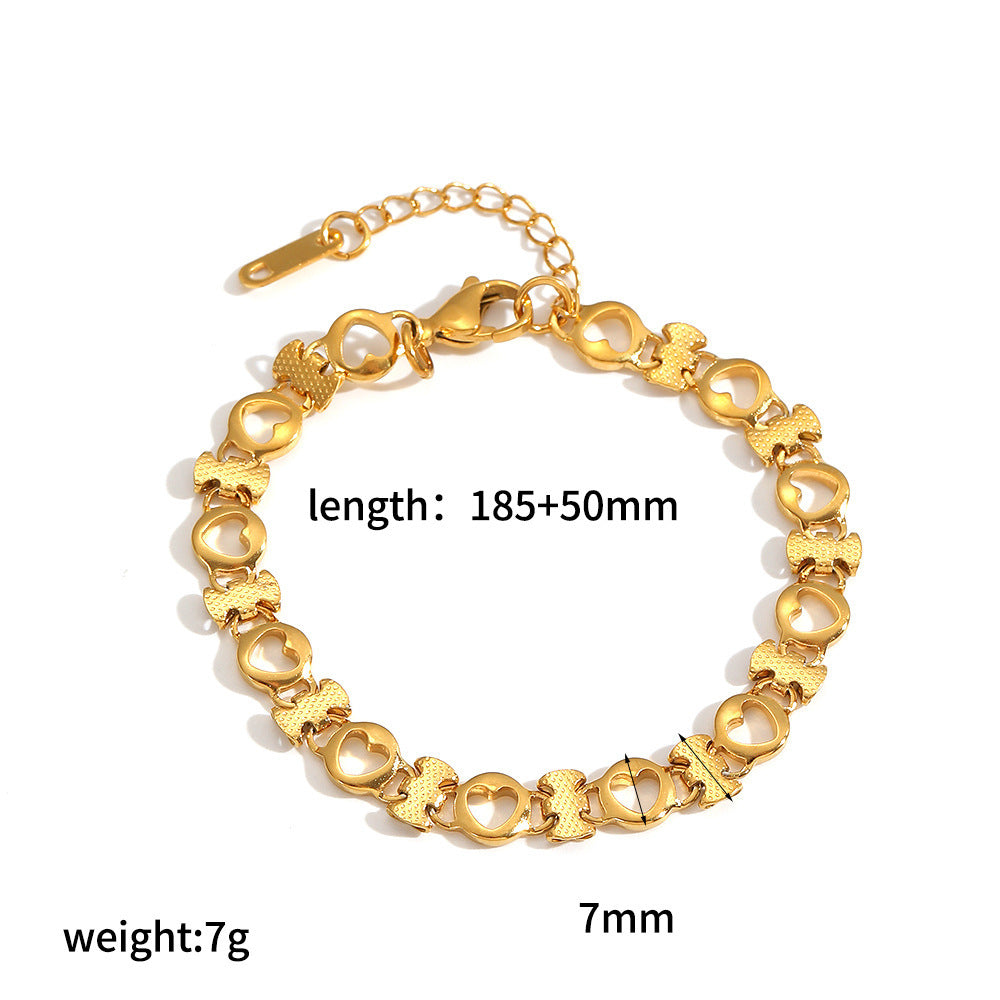 Wholesale 304 Stainless Steel Bracelet 18k Gold Plated Vacuum Electroplating in Furnace