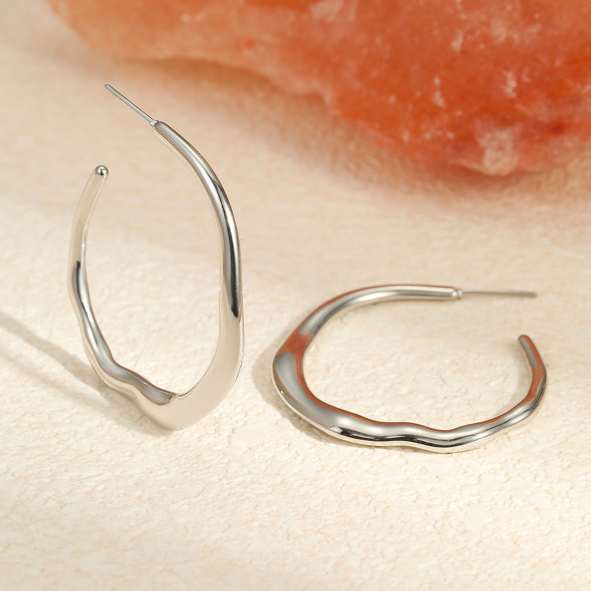 Wholesale  C  Earrings Stainless Steel Plated 18K Gold  Light Luxury Earrings