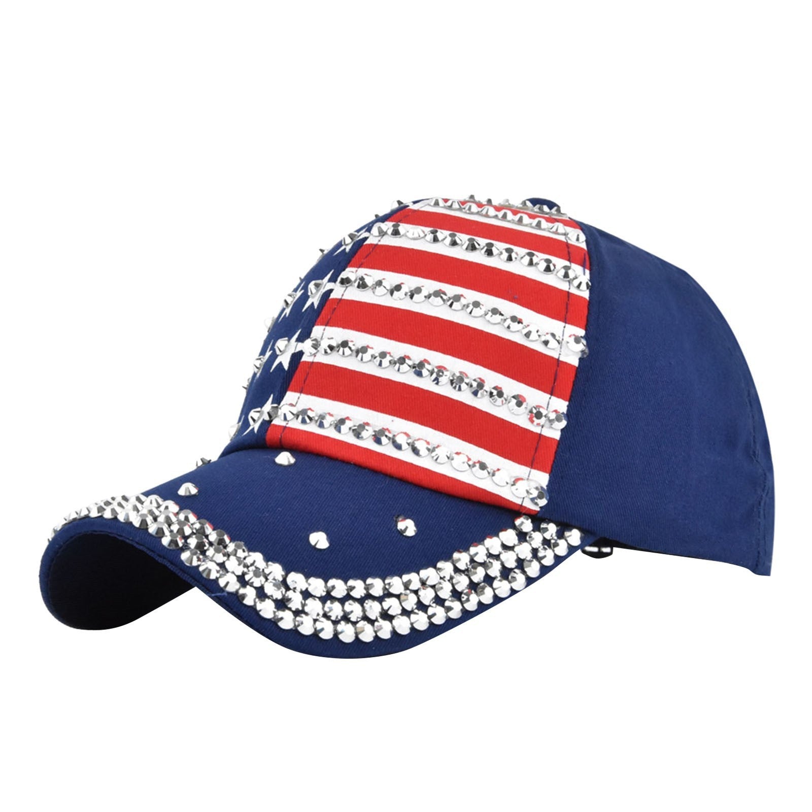 Wholesale  American flag Diamond Baseball washed Independence Day Summer  Hat