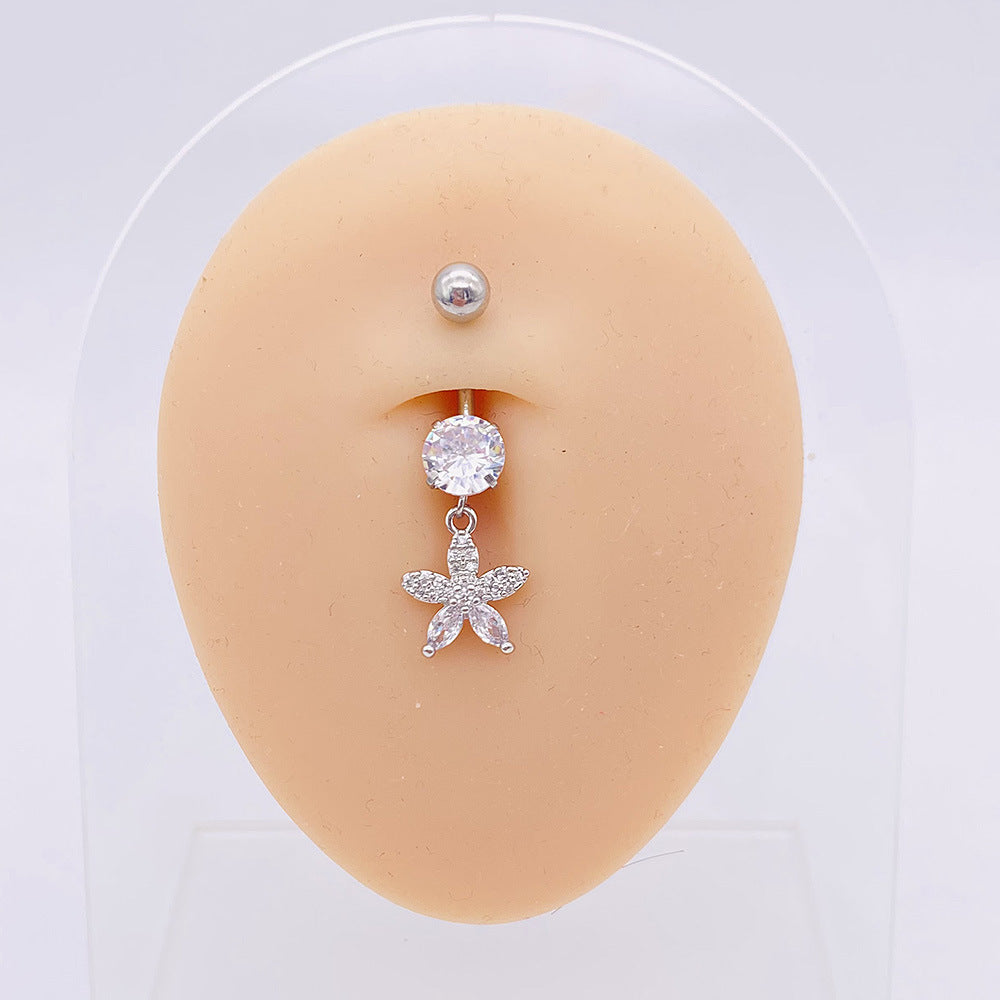 Wholesale Stainless Steel Long Tree of Life Zircon Belly Button Nails Body Jewelry ACC-BJ-ChenY001