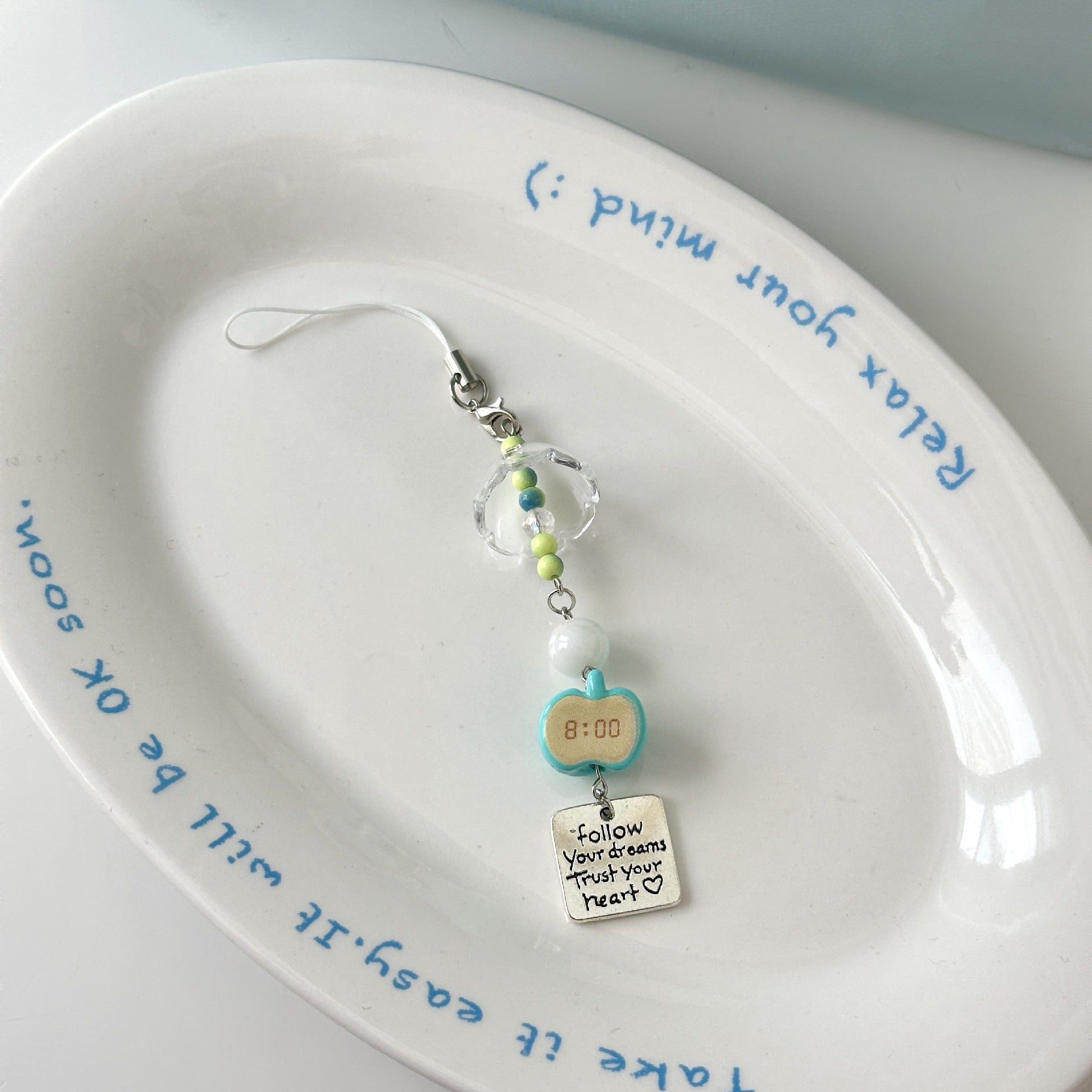 Wholesale apple wind  beads keychain