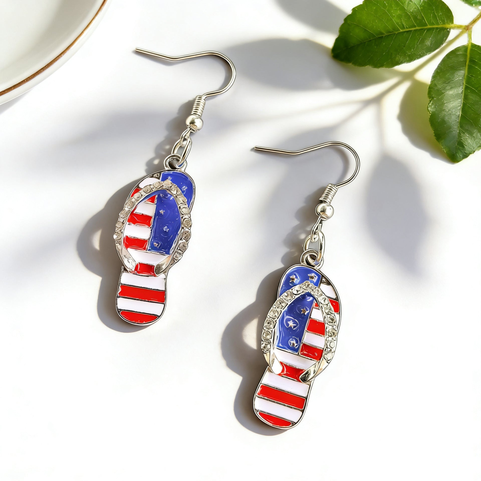 Wholesale American Independence Day Alloy Earrings with Diamond