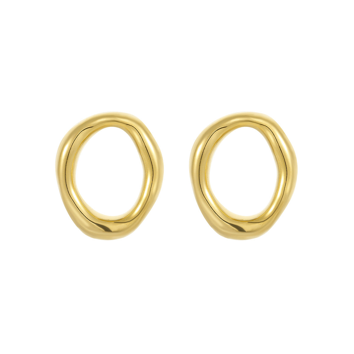 Wholesale exaggerated hollow irregular circle stainless steel earrings