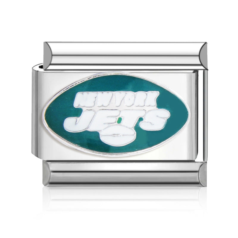 Wholesale 2PCS 9mm Italian Charm Starter Bracelets DIY Rugby Stainless Steel Composable Bracelet