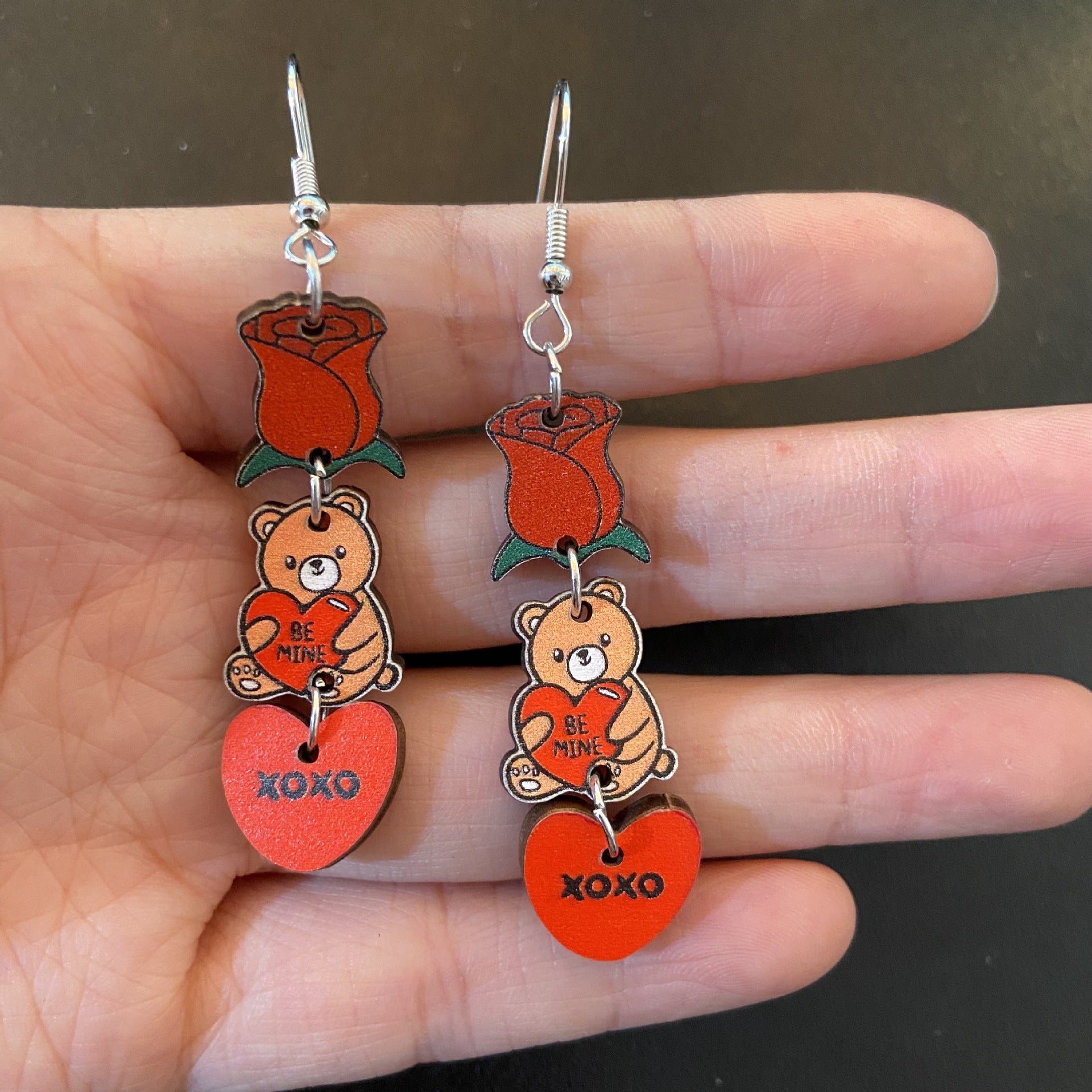 Wholesale Valentine's Day Pink Heart Cake Chocolate Earrings ACC-ES-XueP036