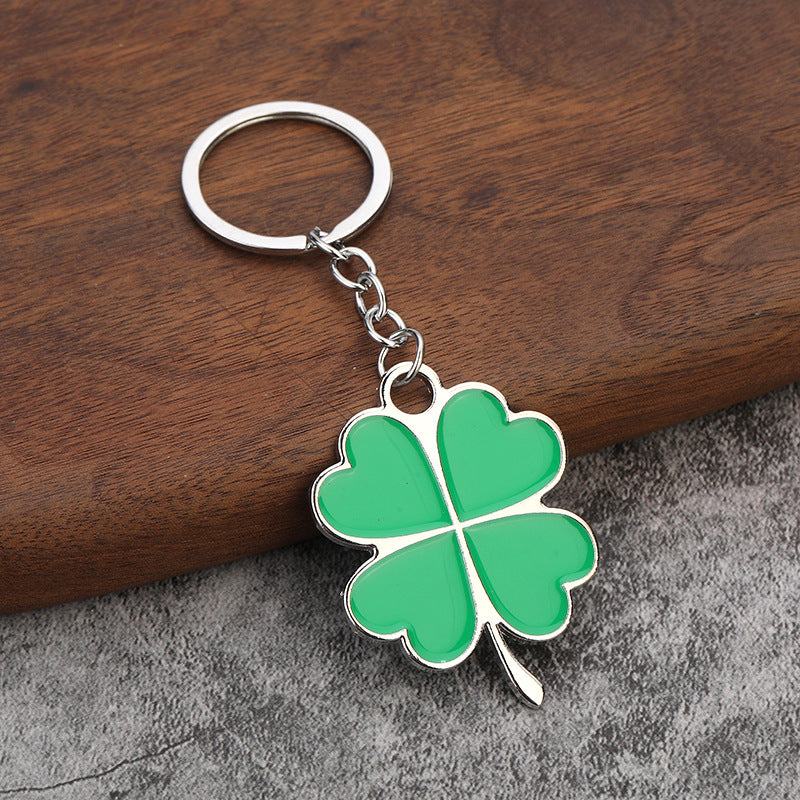Wholesale Lucky Four Leaf Clover Metal Keychains ACC-KC-YuJia018