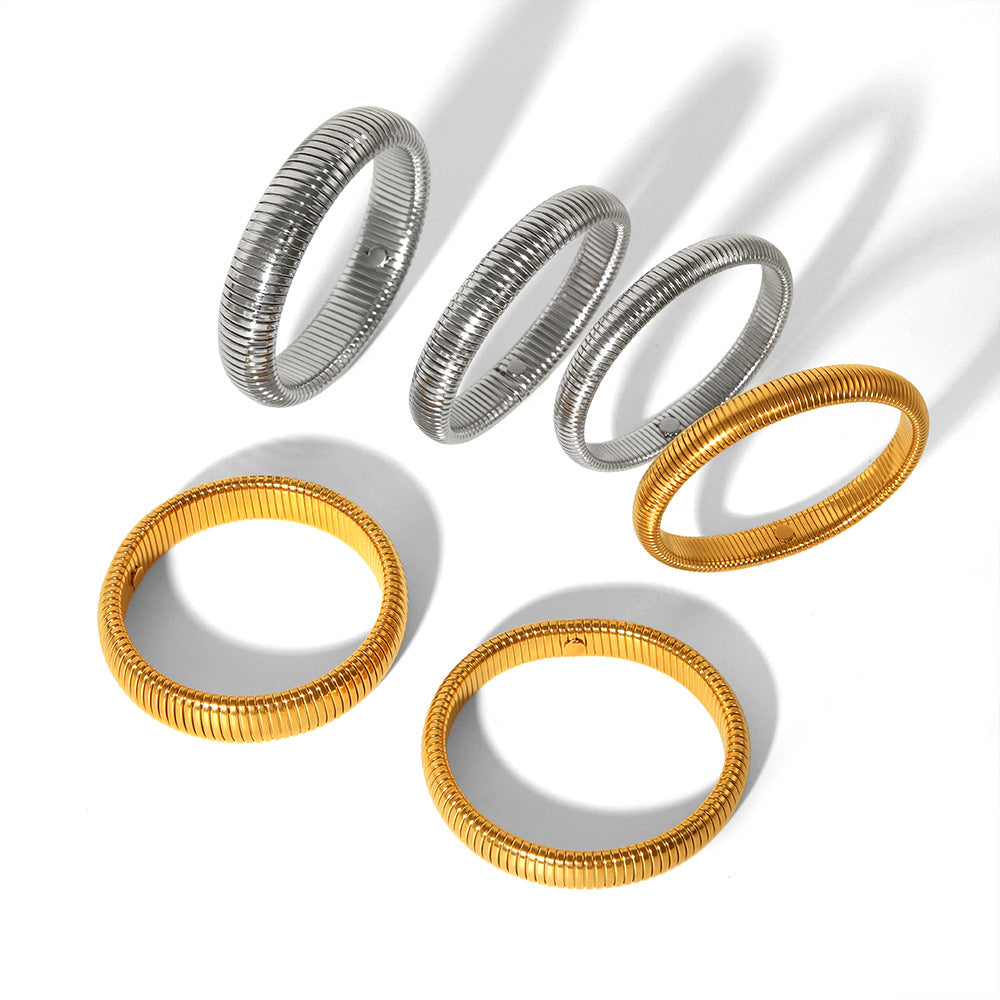 Wholesale 18K Stainless Steel Bracelets Elastic Snake Bone Bracelet ACC-BT-ChengBing002