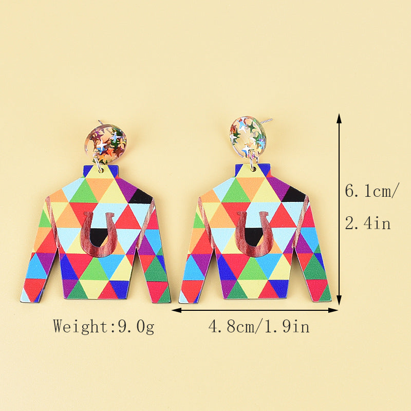 Wholesale Acrylic Horse Racing Festival Earrings Western Cowboy Hat Boots Earrings