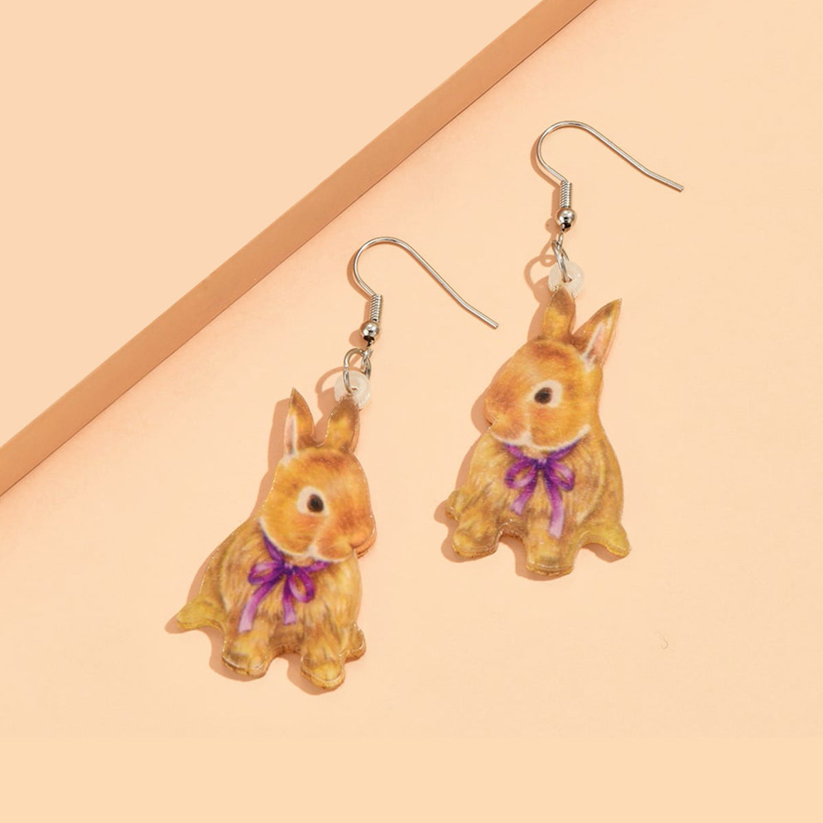 Wholesale Acrylic Cartoon Print Easter Bunny Egg Carrot Earrings