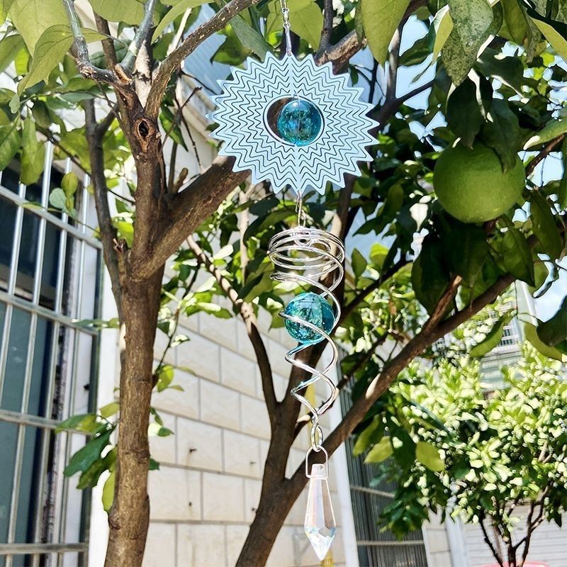 Wholesale Stainless Steel Flower Rotating Wind Chime