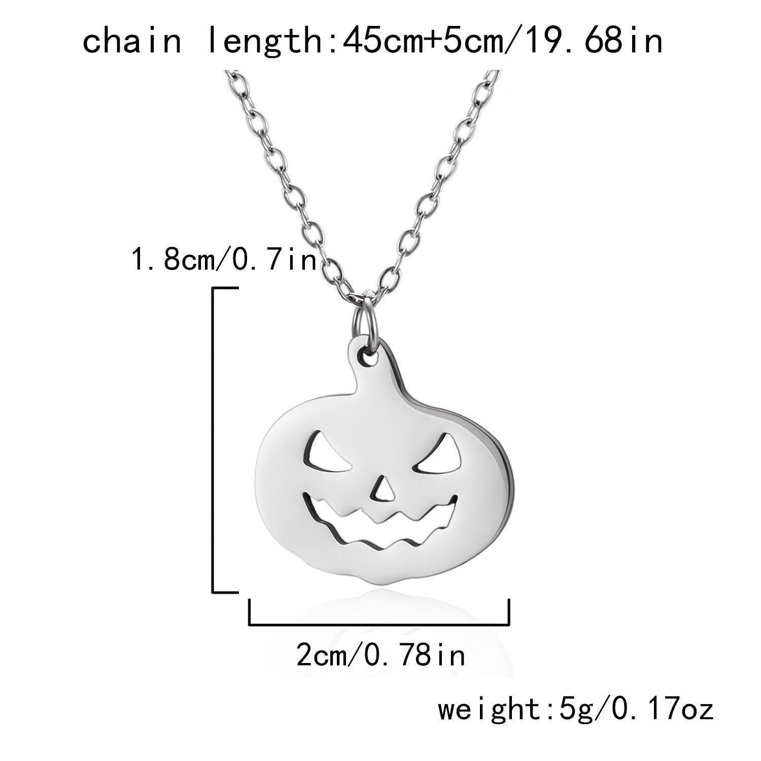 Wholesale Halloween stainless steel pumpkin spider necklace