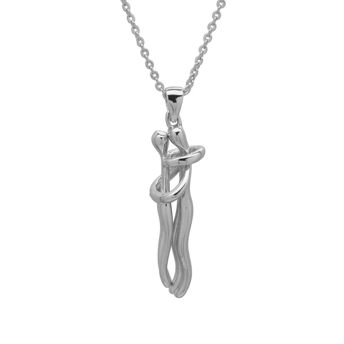 Wholesale Creative Couple Hugging Pendant Necklace Gold Plated Copper Fashion Accessory
