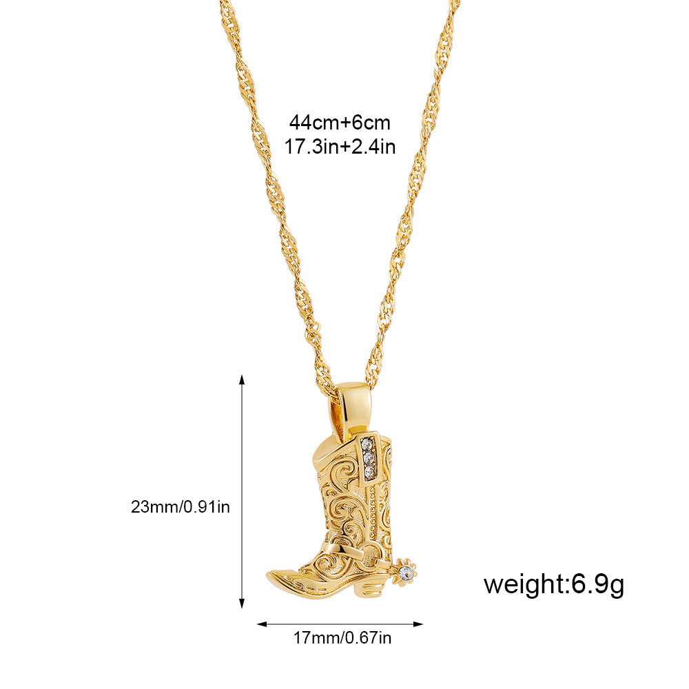 Wholesale 18K Gold Stainless Steel Zircon Necklace