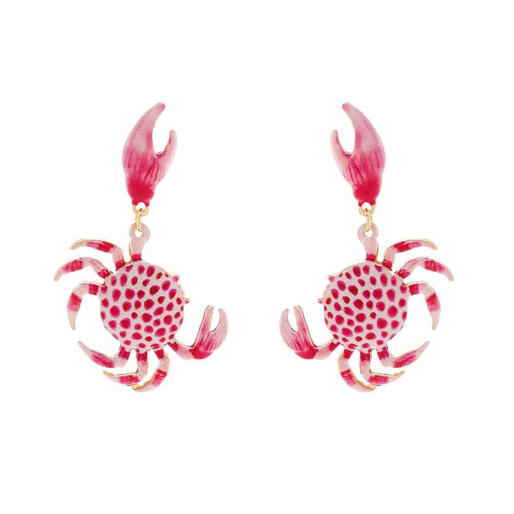 Wholesale  Cute Painted Crab Earrings