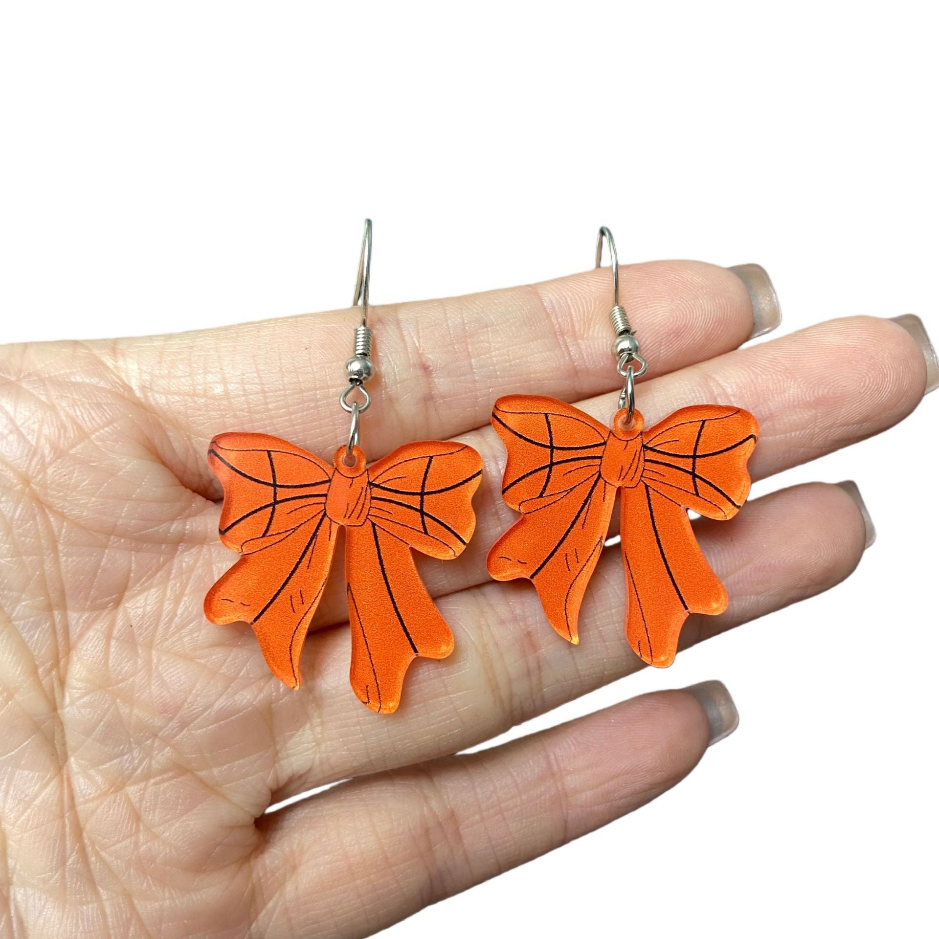 Wholesale Creative Design Acrylic Earrings Sports Competition Football Rugby Element Bow Butterfly Earrings