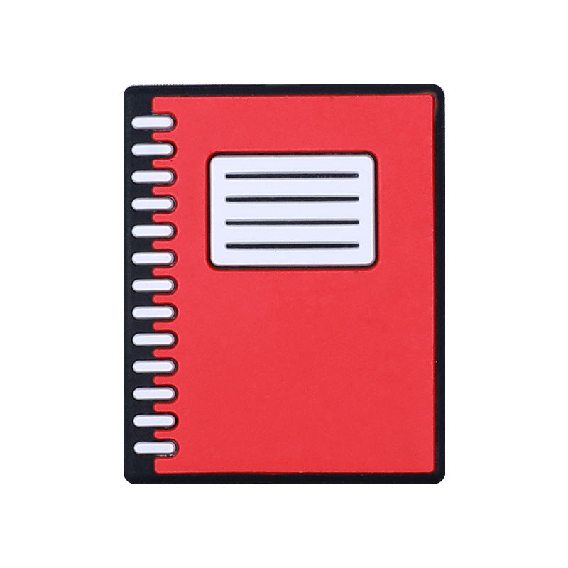 Wholesale 20pcs Apple Books Silicone Focal Beads DIY Beaded Pen Accessories ACC-BDS-HeXing021